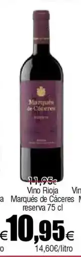 FROIZ Vino Rioja Marqués de Cáceres reserva oferta