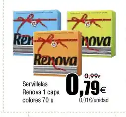 FROIZ Servilletas Renova 1 capa colores oferta