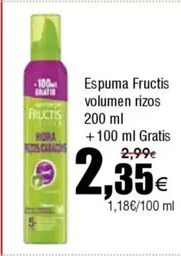 FROIZ Espuma Fructis volumen rizos oferta