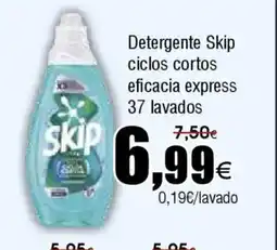 FROIZ Detergente Skip ciclos cortos eficacia express 37 lavados oferta