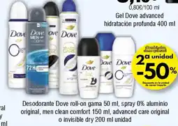 FROIZ Desodorante Dove roll-on gama, spray 0% aluminio original, men clean comfort, advanced care original o invisible dry oferta