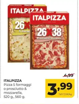 Alimerka ITALPIZZA Pizza 5 formaggi o prosciutto & mozzarella oferta