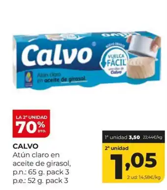 Alimerka CALVO Atún claro en aceite de girasol oferta