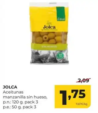 Alimerka JOLCA Aceitunas manzanilla sin hueso oferta