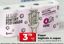 Dia DIA LA LLAMA Paper higiènic 4 capes oferta