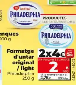 Dia PHILADELPHIA Formatge d'untar original /light oferta