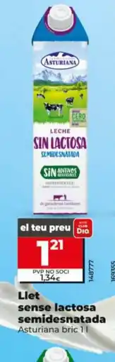 Dia ASTURIANA Llet sense lactosa semidesnatada oferta