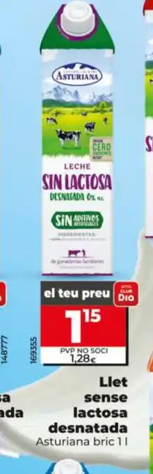 Dia ASTURIANA Llet sense lactosa desnatada oferta