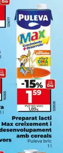 Dia PULEVA Preparat lacti Max creixement i desenvolupament amb cereals oferta