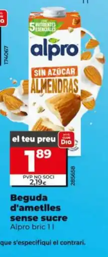 Dia ALPRO Beguda d'ametlles oferta
