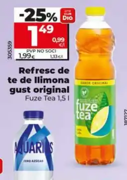 Dia FUZ TEA Refresc de te de llimona gust original oferta