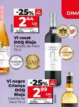 Dia CASTILLO DE HARO Criança DOQ Rioja oferta