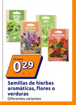 Action Semillas de hierbas aromáticas, flores o verduras oferta