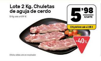 AhorraMas Lote 2kg. Chuletas De Aguja De Cerdo oferta
