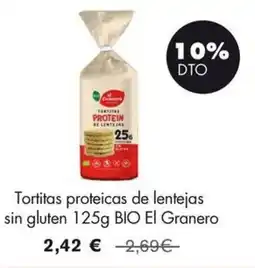 NaturaSí EL GRANERO Tortitas proteicas de lentejas sin gluten BIO oferta