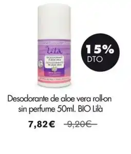 NaturaSí LILÀ Desodorante de aloe vera rollon sin perfume BIO oferta