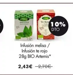 NaturaSí ARTEMIS Infusión melisa / Infusión te rojo BIO oferta
