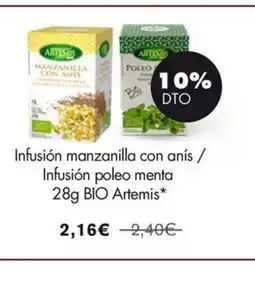 NaturaSí ARTEMIS Infusión manzanilla con anís / Infusión poleo menta BIO oferta