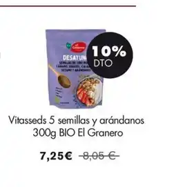NaturaSí EL GRANERO Vitasseds 5 semillas y arándanos BIO oferta