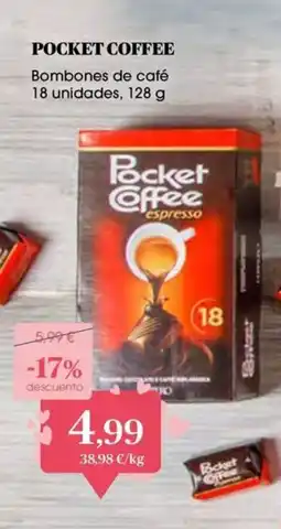 Supermercados Plaza POCKET COFFEE Bombones de café 18 unidades oferta