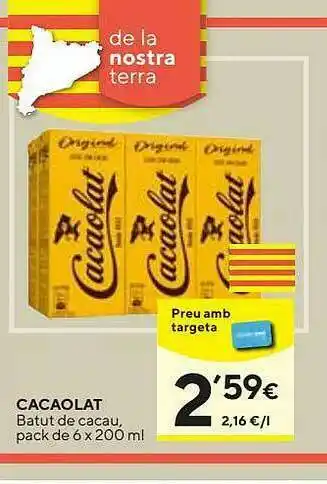 Caprabo Cacaolat Batu De Cacau oferta