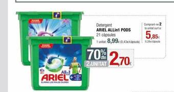 Condis 70% Dte. 2a Unitat Detergent Ariel Allin1 Pods oferta