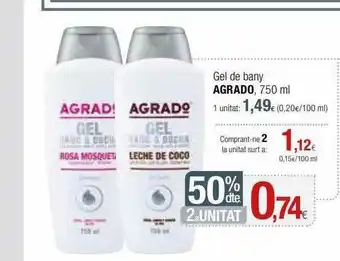 50% Dte. 2a Unitat Gel De Bany Agrado