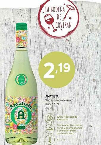 Coviran Amatista Vino Espumoso Moscato Blanco oferta