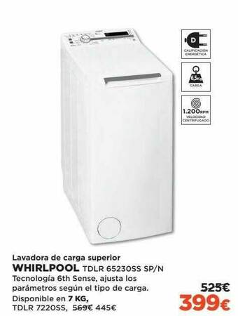 El Corte Inglés Lavadora De Carga Superior Whirlpool oferta