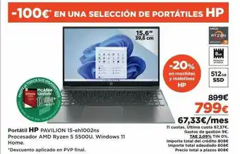 El Corte Inglés Portátil Hp Pavilion 15-eh1002ns oferta