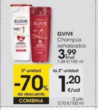 Eroski 2a Unidad -70% De Descuento Elvive Champús Señalizados oferta