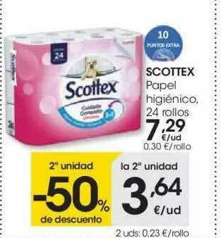 Eroski 2a Unidad -50% De Descuento Scottex Papel Higiénico 24 Rollos oferta