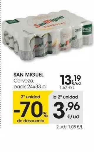Eroski 2a Unidad -70% De Descuento San Miguel Cerveza oferta