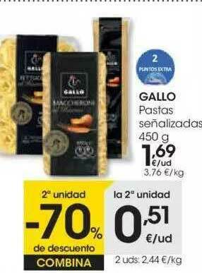 Eroski 2a Unidad -70% De Descuento Gallo Pastas Señalizadas oferta