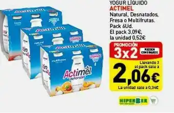 Hiperber Yogur Liquido Actimel oferta