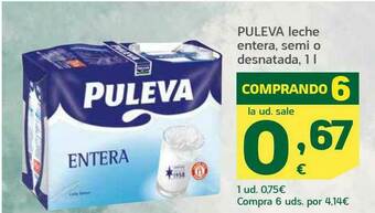 HiperDino Puleva Leche Entera Semi O Desnatada oferta