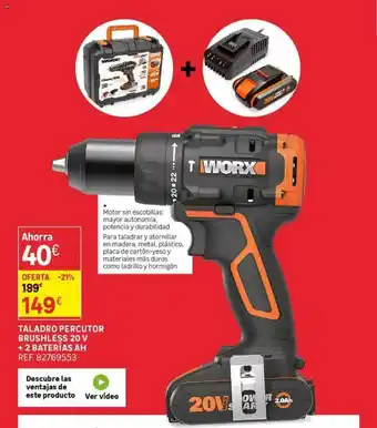 Leroy Merlin Taladro Percutor Brushless 20 V + 2 Baterias Ah oferta