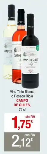 mycash profesional CAMPO DE GULES Vino Tinto Blanco o Rosado Rioja oferta