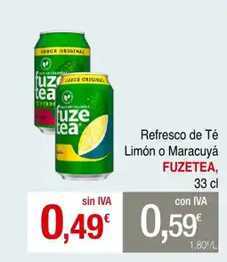 mycash profesional FUZETEA Refresco de Té Limón o Maracuyá oferta