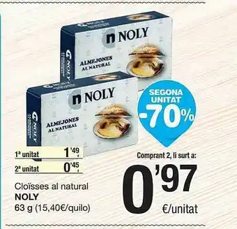 SPAR Fragadis Segona Unitat -70% Cloïsses Al Natural Noly oferta