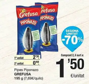 SPAR Fragadis Segona Unitat -70% Pipes Piponazo Grefusa oferta
