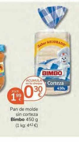 Supermercados Charter Pan De Molde Sin Corteza Bimbo oferta