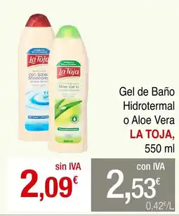 mycash profesional LA TOJA Gel de Baño Hidrotermal o Aloe Vera oferta