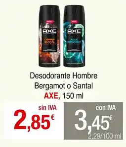 mycash profesional AXE Desodorante Hombre Bergamot o Santal oferta