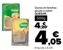 Supeco QUESAR Queso en lonchas gouda o edam oferta
