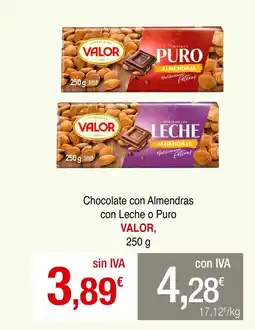 mycash profesional VALOR Chocolate con Almendras con Leche o Puro oferta