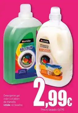 Unide Market Unide - detergente gel color o al jabón de marsella, 40 lavados oferta