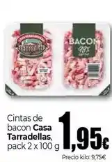 Unide Market Casa tarradellas - cintas de bacon, pack 2 x 100 g oferta
