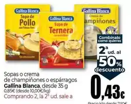 Unide Market Gallina blanca - sopas o crema de champinones o esparragos, desde 35 g oferta