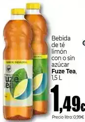 Unide Market Fuze tea - bebida de te limon con o sin azucar, 1,5 l oferta